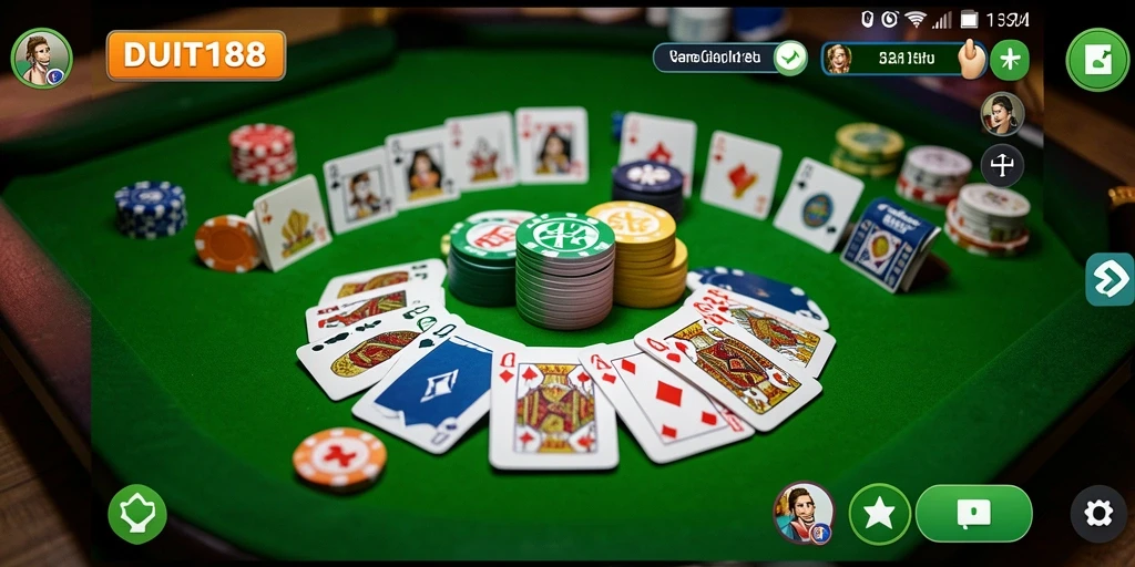 Gameplay seru Gaple di aplikasi DUIT188.
