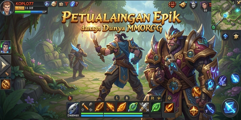 Tangkapan layar KOPLO77 menampilkan pertarungan seru antara karakter dalam dunia fantasi.