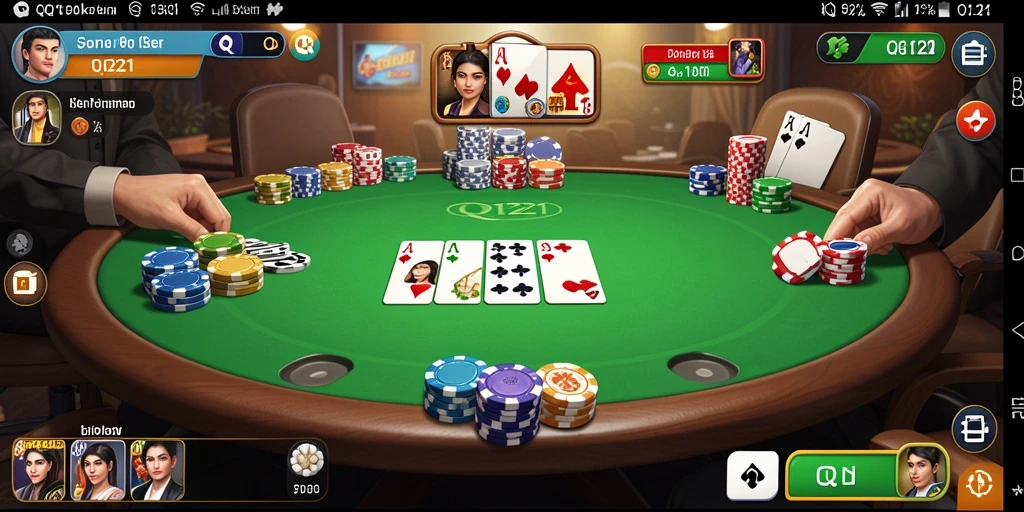 Tampilan gameplay Poker yang menarik dan menantang.