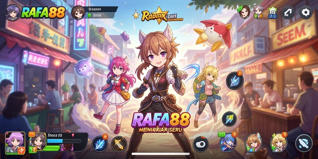 Screenshot dari gameplay RAFA88 menampilkan karakter Anime yang beraksi.
