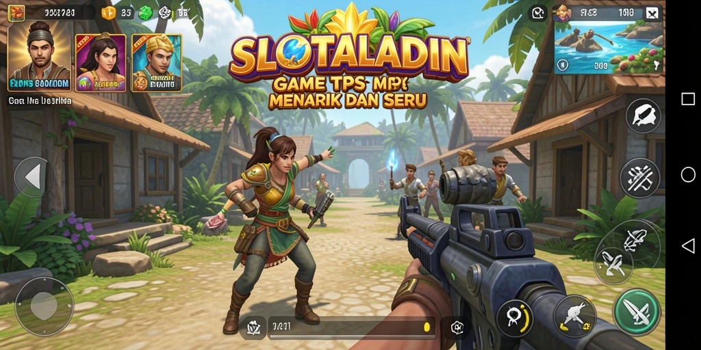 Tampilan gameplay SLOTALADIN dengan aksi mendebarkan di arena.