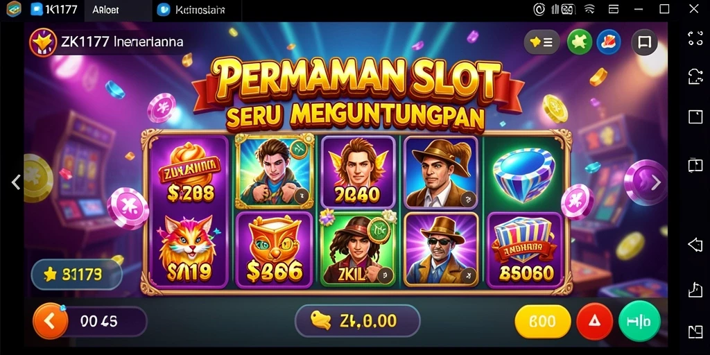Tampilan gameplay Slot ZK1177 yang seru dan menghibur.